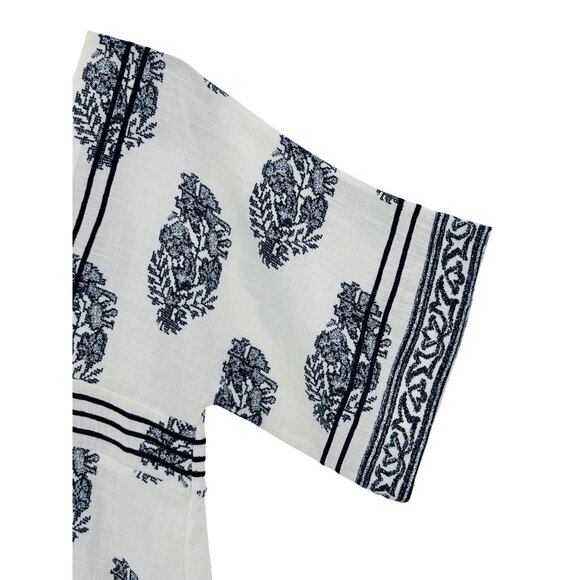 NWT Anthropologie Relaxed Kimono Cover Up Lounge Top | Coastal Boho Artsy Luxe M - Picture 6 of 16